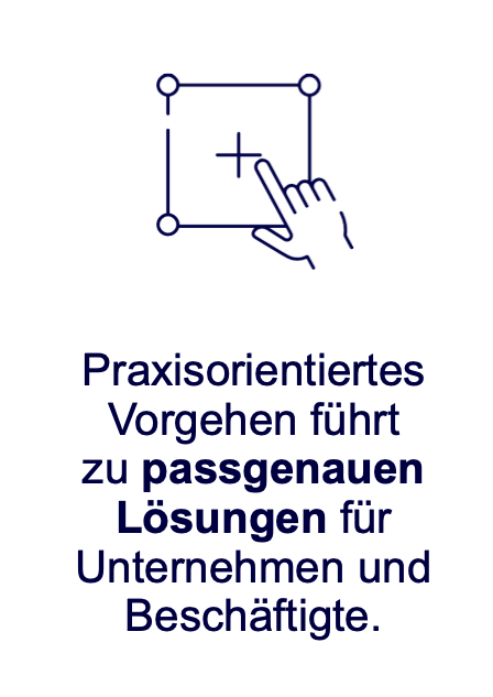 Praxisorientiertes Vorgehen führt zu passgenauen Lösungen für Unternehmen und Beschäftigte.