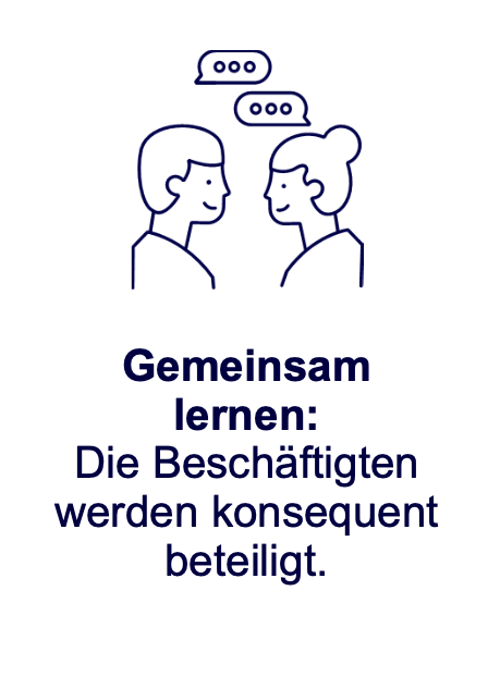 Gemeinsam lernen: Die Beschäftigten werden konsequent beteiligt.